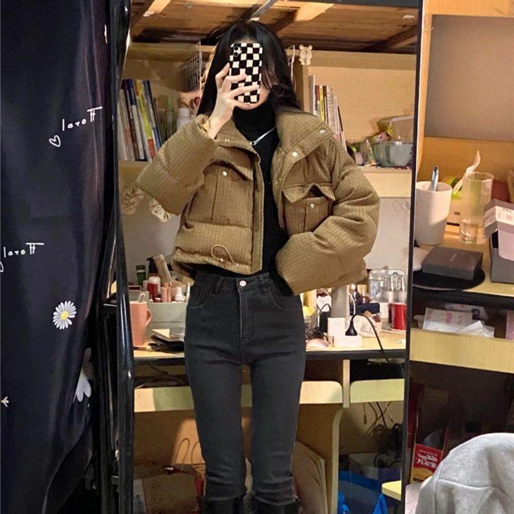 

Winter down cotton-padded clothes women s short retro cotton-padded clothes design sense thickened cotton-padded jackets loose warm jackets L хакі