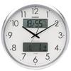 CASIO ITM-650J-8JF Silver Analog Wall Clock with Radio-Controlled Display, Temperature, Humidity, and Calendar Functions
