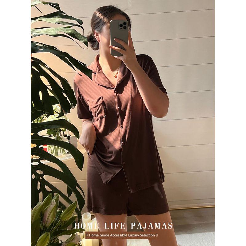 American Original Order Pink Kardashian Sister Jin Same Modal Thread Pajamas Women Summer New Short Sleeve Homewear