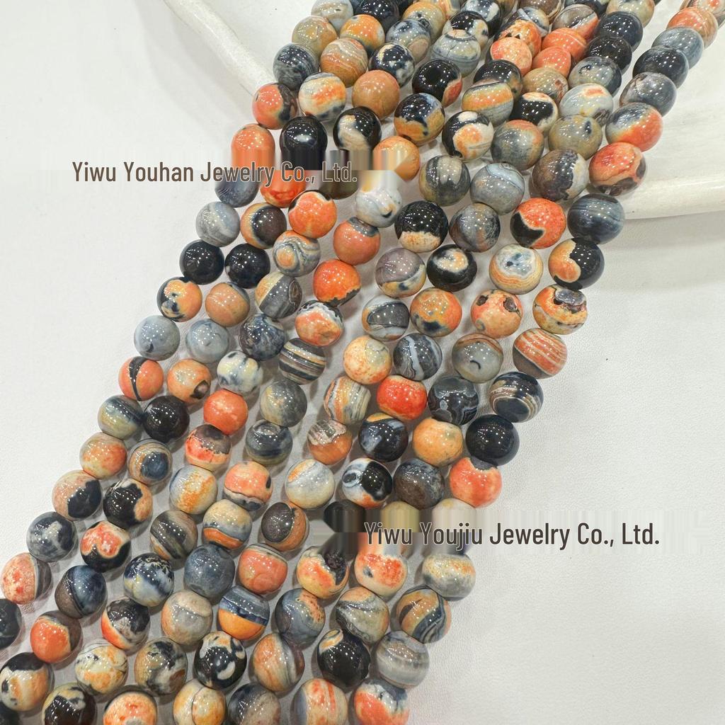 Feuerachat-Rundperlen 6-10mm für DIY-Schmuckzubehör