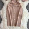 New Summer Women Lapel Knitted Sweater Solid Dress Short Sleeve Sheath Bodycon Mini Party Dresses