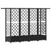 Elevated Planter with Trellis and Hanging Roof Black 202.5 X 40 X 123 Cm PP