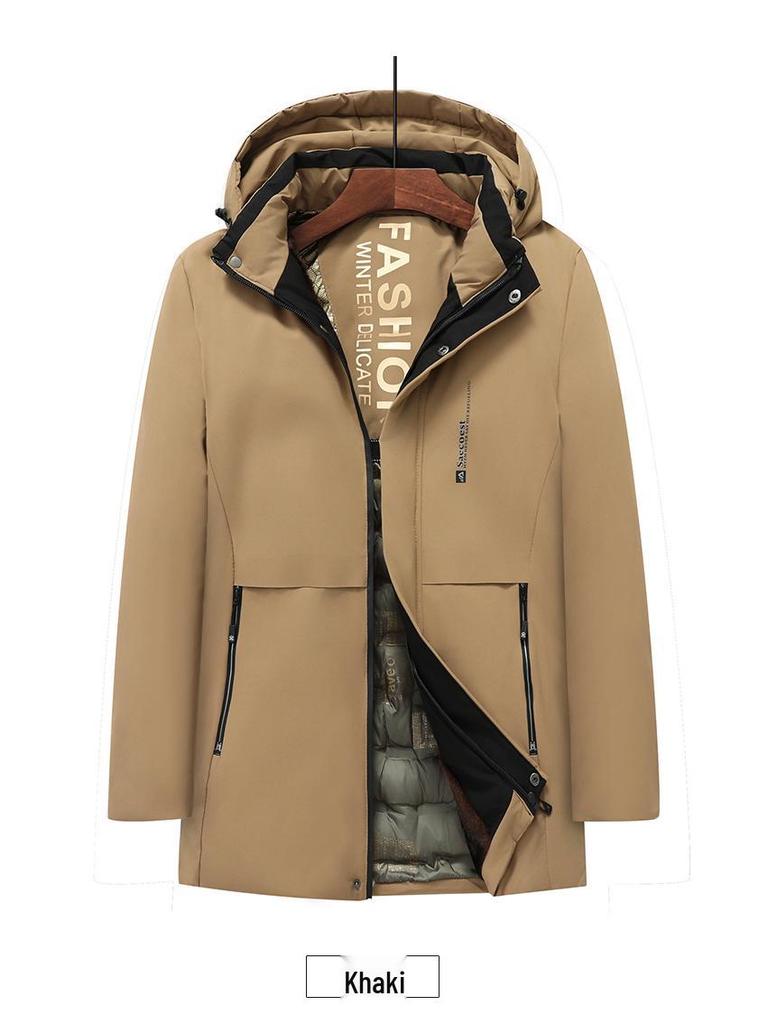 Men's Winter Plus Size Graphene Padded Cotton Hooded Jacket for Middle-Aged & Elderly