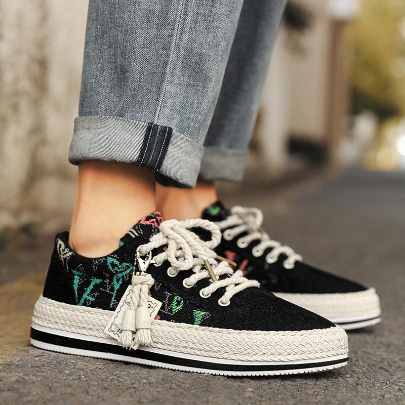 

Casual shoes are convenient for one-pedal lazy shoes men s shoes fisherman shoes color matching casual 2025 new summer canvas shoes 44 чёрный
