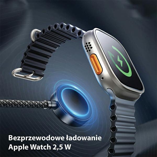 Kabel 3w1 USB-C/Lightning/Watch AWEI 1m 100W Schwarz
