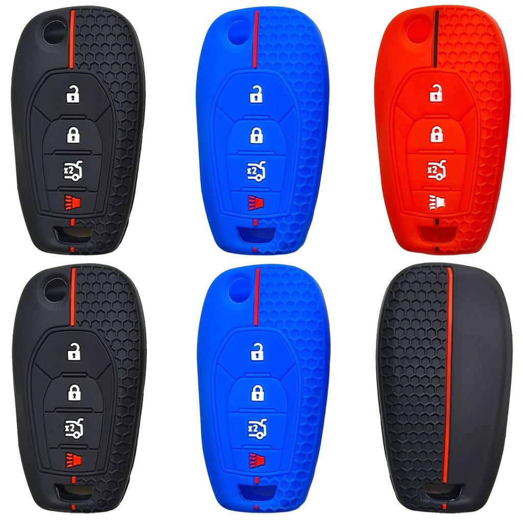 Rubber Car Key Fob Cover Silicone Protector Case for Chevrolet Cruze Malibu Aveo Spark Sonic 4 Buttons Flip Key Accessories