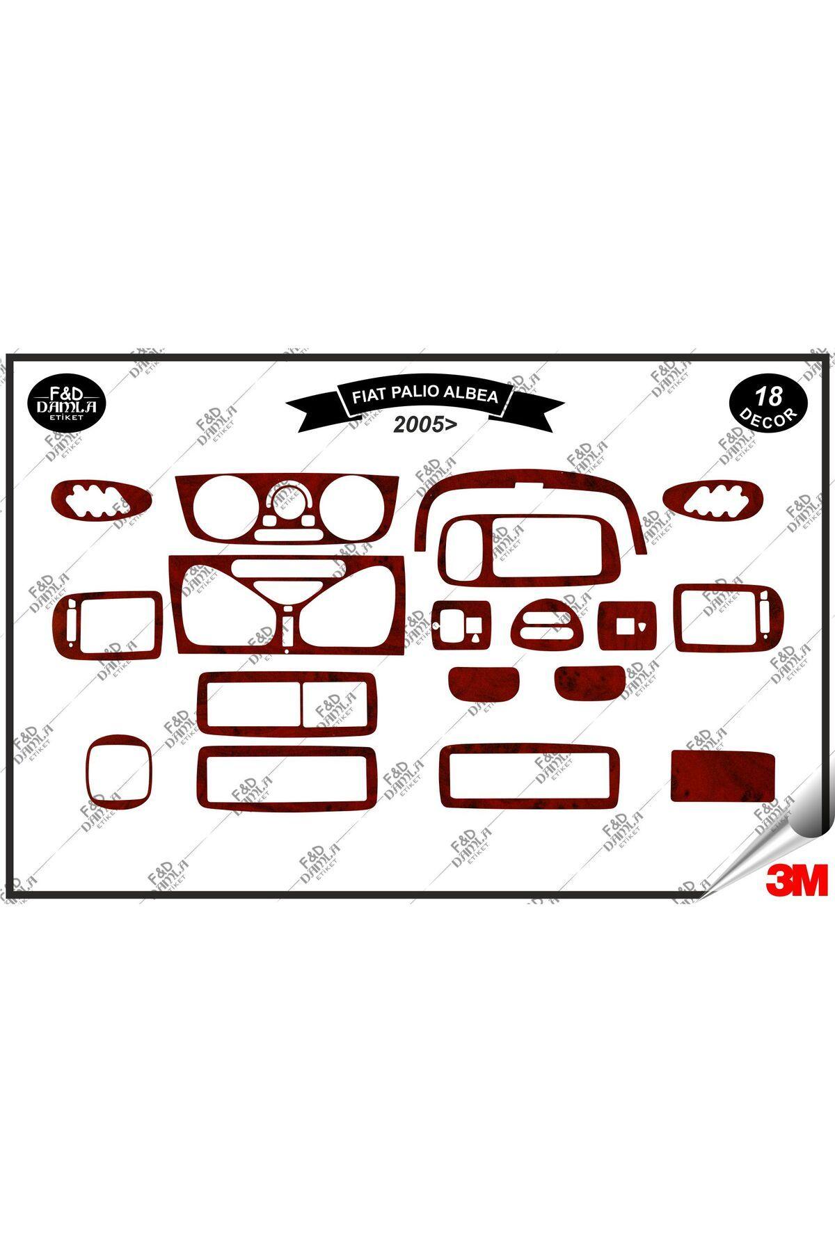 

Fiat Palio Albea Torpido Konsol Trim Göğüs Maun Kaplama Set 18 Parça Maun