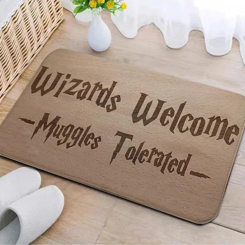 Welcome Muggles Entrance Mat Living Room Floor Decoration Carpet Non-Slip Easy To Clean Area Rug Home Office Washable Doormats