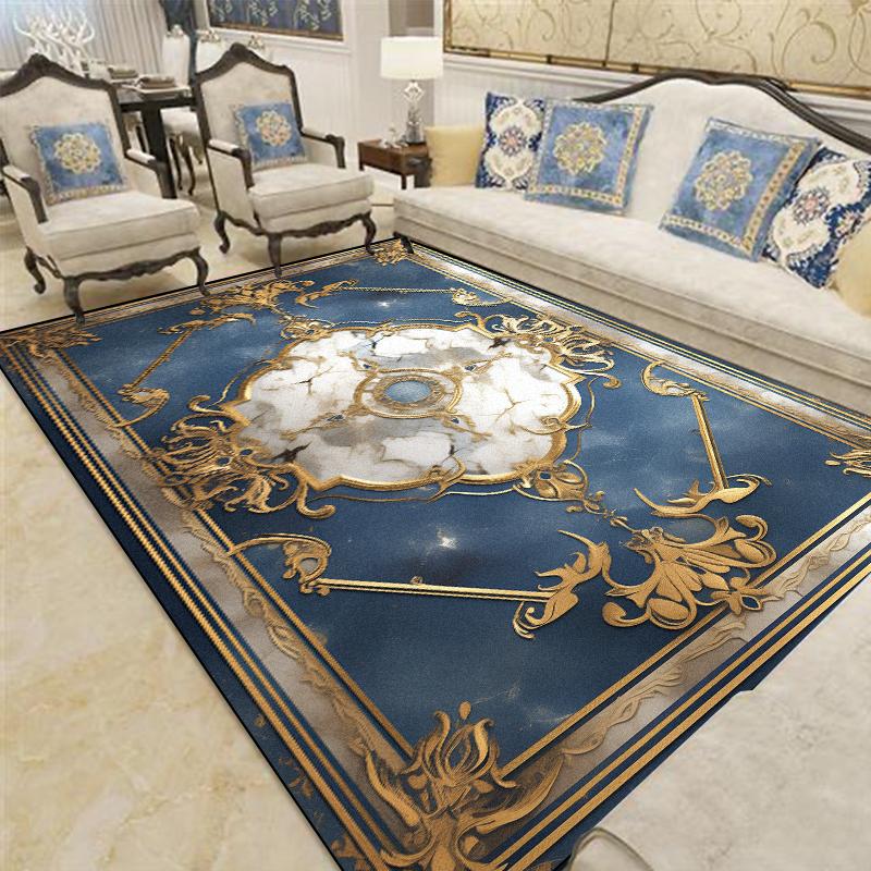 European Luxury Carpet for Living Room Decoration Home Sofa Coffee Table Rugs Non-slip Bedroom Bedside Lounge Floor Mat Washable