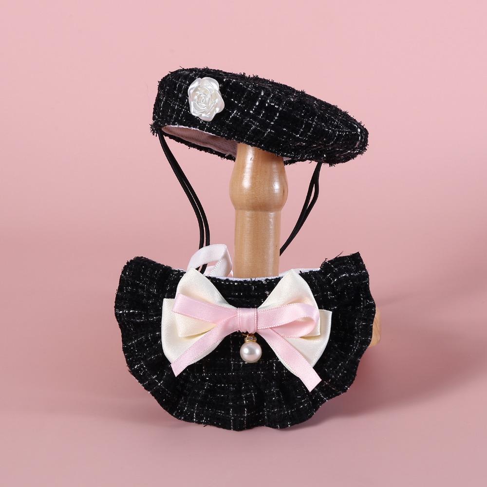 

Кошка с цветком, жемчужный бант, слюнявчик, регулируемый берет для питомца, набор слюнявчиков, слюнявчик для питомца, свадебная вечеринка чёрный