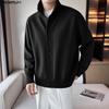 INCERUN Oversized Men High Neck Long Sleeve Buttons Casual Cardigans Tops