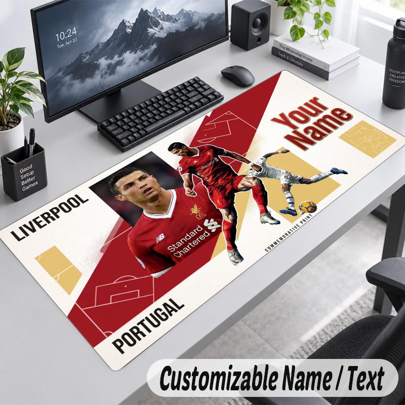 Cristiano Ronaldo Personalized Large Mouse Pad Custom Name Text Extended Desk Mat Gaming Mousepad