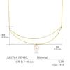 Lala Christie Akoya Pearl Necklace with Double 18K Women's Lines, Gold, lp56-0005-yg