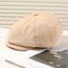Woolen forward hat women's autumn and winter versatile retro octagonal hat showing face duckling tongue warm beret