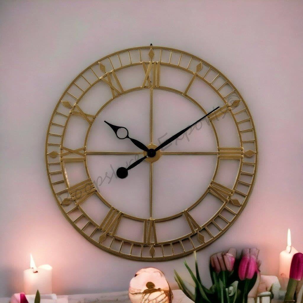 Clock Hand-Crafted Brass Extra Large Wall Clock/One Year Warranty / 9037-42, Analog, 5 Centimeters, 12 Inch