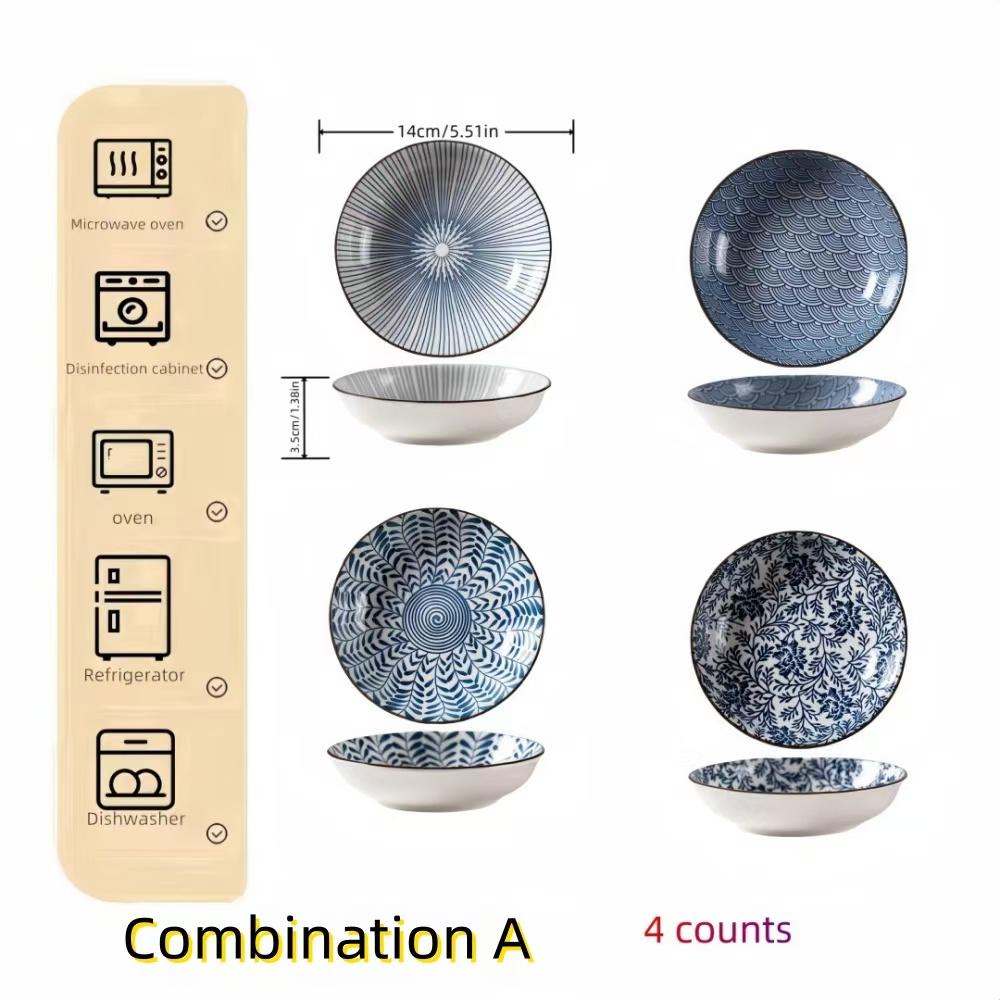 Japanese sushi plate creative plate Internet celebrity small dessert plate barbecue hot pot plate household fruit plate 4pcs