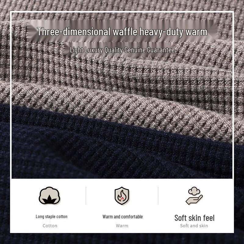 MONTAGUT Men's Thickened Stand Collar Zipper Knit Cardigan