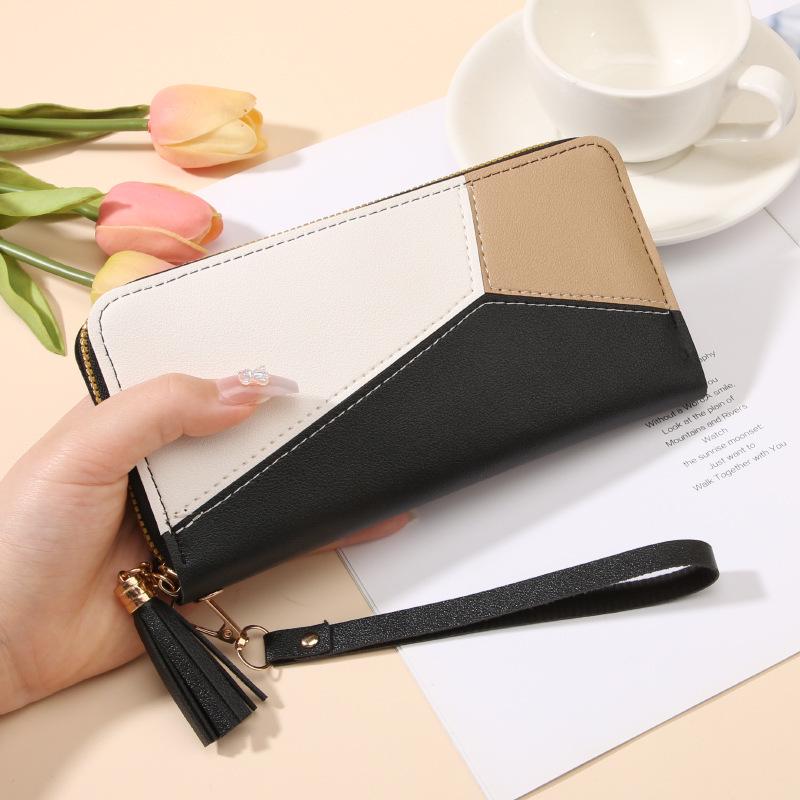 

Женский летний цветной кошелек на молнии и сумка для телефона - Вместительный клатч, держатель для карт и монетница чёрный