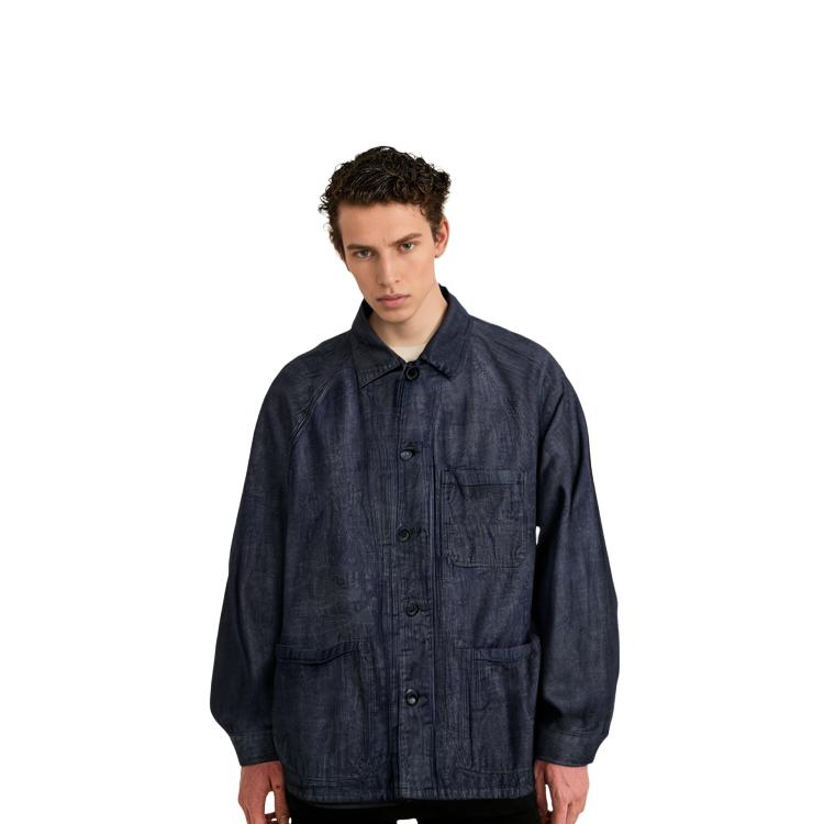 UNIQLO Solid Color Single-Breasted Casual Long Sleeve Jacket Unisex jackets Dark-Blue 457212-68