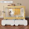 Villa per Cani Piccoli con Toilette Gabbia Trasparente Panoramica per Animali Domestici Suite Monostanza Casa per Animali Domestici Spaziosa Separazione Sistema di Canile per Cani