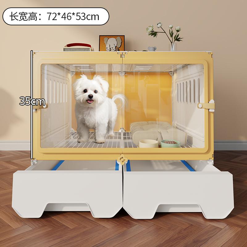 Villa per Cani Piccoli con Toilette Gabbia Trasparente Panoramica per Animali Domestici Suite Monostanza Casa per Animali Domestici Spaziosa Separazione Sistema di Canile per Cani