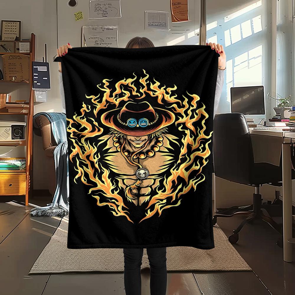 One Piece character Print Flannel Blanket,High quality Comfortable for All Seasons,Home Decor,Warmth and Comfort,Perfect for Christmas Gifts