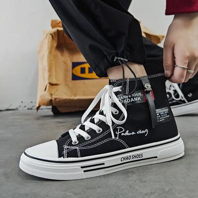 Spring High-top Board Shoes Breathable Canvas Shoes Men's Casual Shoes Korean Version Student Shoes Men's Shoes Trendy Shoes Live Broadcast