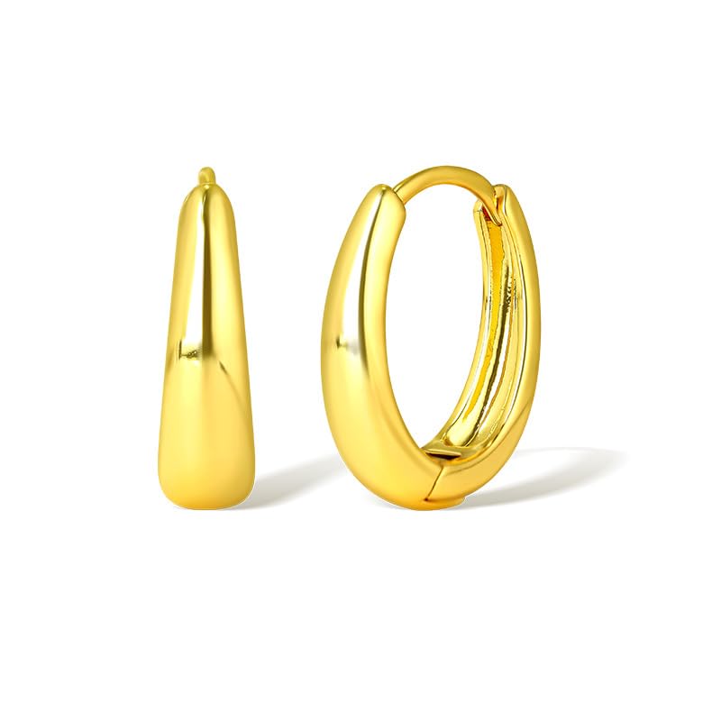 

[CHERRY Knot] earrings ladies simple ring earrings silver gold earrings cute binaural set simple fashionable accessories (Gold: 16mm)
