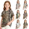 Girls' Polka Dot Print School Uniform Casual T-Shirt Top