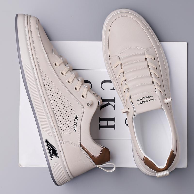 Fashion High-Quality Casual Leather Flat Designer Shoes Fashion Hollow Out Breathable Walking Oxford Shoes Comfy Outdoor Running Shoes