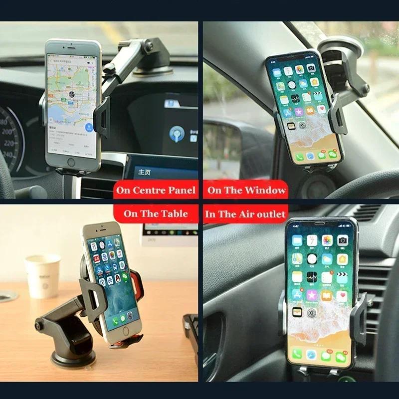 1PCS Car Phone Holder Smartphone Mount Stand GPS Telefon Mobile Cell Support For IPhone 16 15 14 13 Pro Max Xiaomi Samsung
