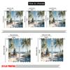 Set Of 2 Flat Printing Merry Christmas Drapes Beach Tree Surfboard Gifts Polyester Without Electricity Spring Use Curtain