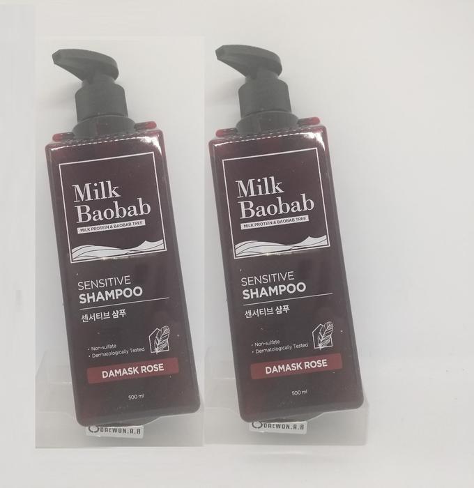 Milk Baobab Sensitive Shampoo Damask Rose 500ml 1+1 Total 1000ml K-Beauty Hair Care (44255413)
