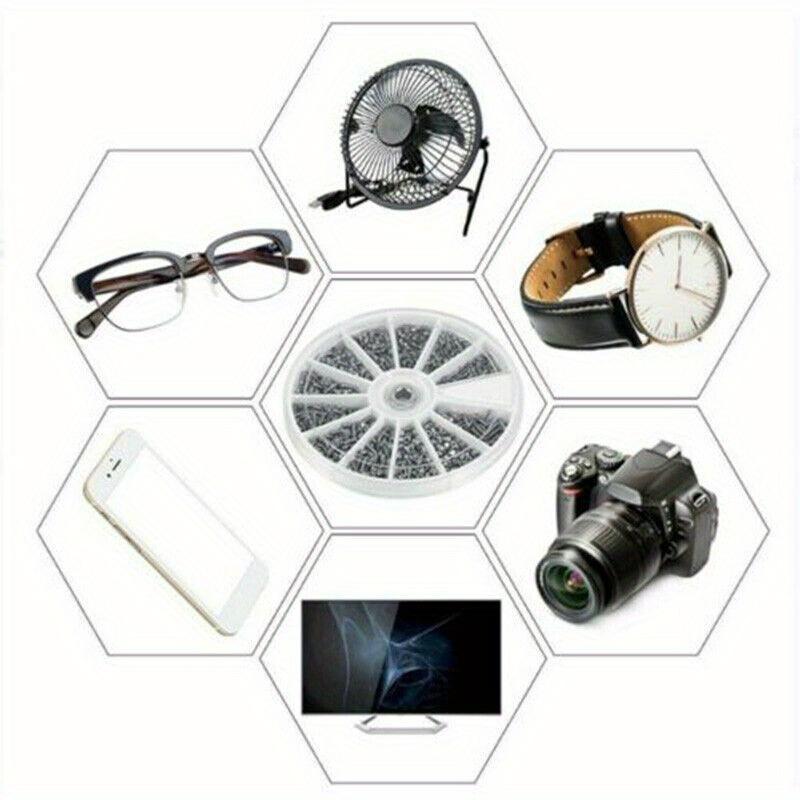 600pcs Small Screws With Screwdrivers, Stainless Steel Screws, Electronics Nut For Watch Eye Glasses, Clock Repair Tool Kits