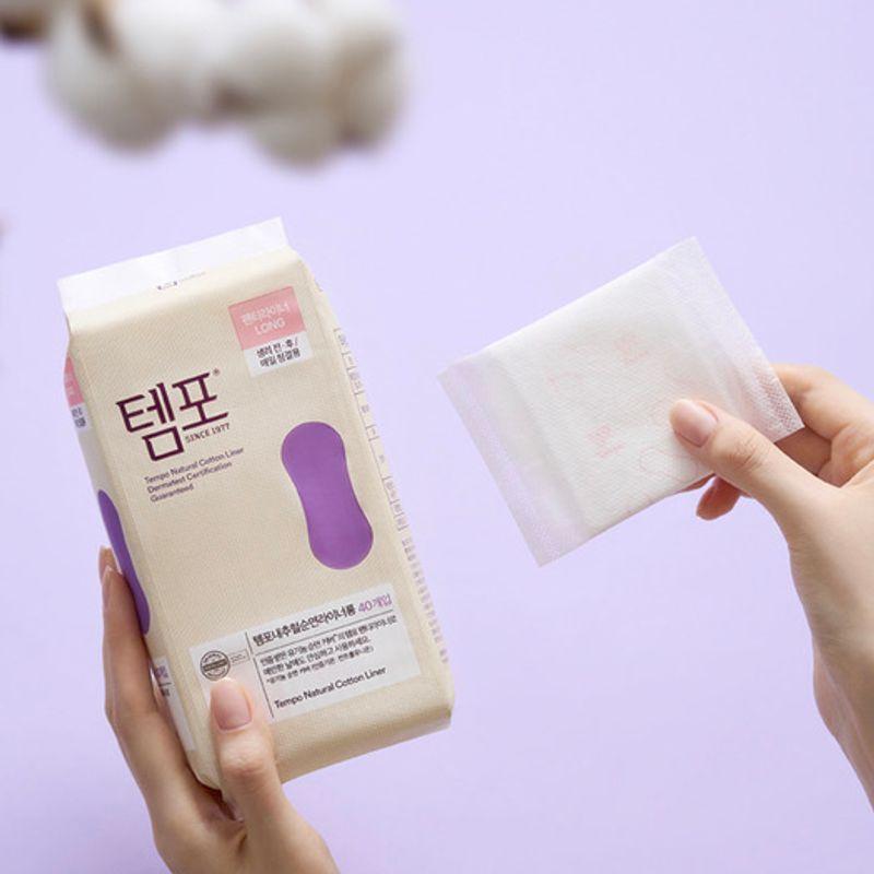 Tempo Pad Натуральный Хлопок Длинные 40 шт. Tempo Natural Pure Cotton Liner Long 40P