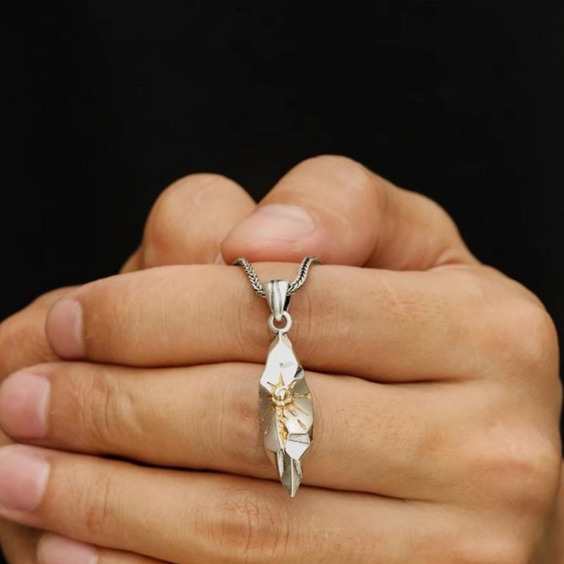 Simple Wishing Stone Pendant Necklace Clavicle Chain Adjustable Sweater Chain Vintage Collar Necklace Fashion Jewelry