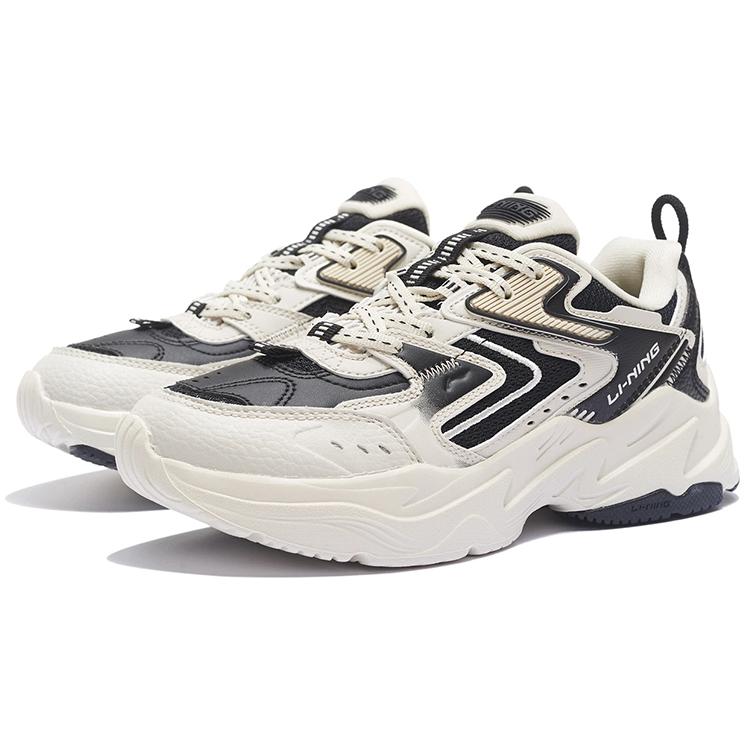Li Ning Spacetime Cushioning Low top Sports Casual Shoes Women's White Black AGCR332-9