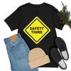 Funny Safety Rd Third Distress Fun T Shirt For Travelers Vintage Washed Fashion Homme Graphic Unisex Streetwear Soft