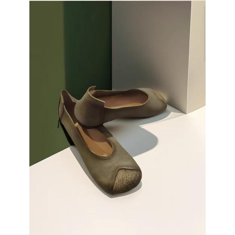 Fashion 2025 Spring New Literary Comfortable Plus Size Retro Women's Shoes Flat Soft Sole Single Shoes