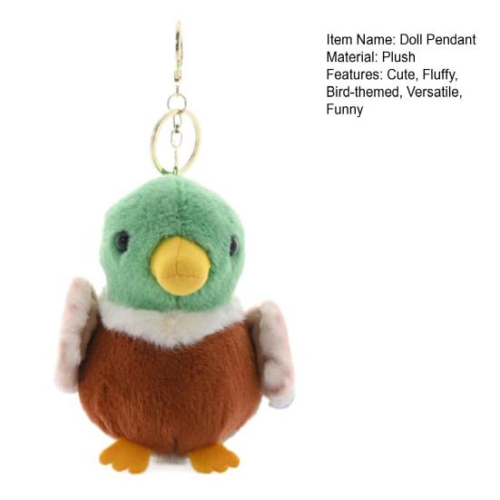 Bird Plush Keychain Fluffy Bird Doll Pendant Key Rings Bag Charm Soft