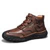 Men's Plus Size Velvet-Lined Martin Boots - Mid-Top Casual Outdoor Short Boots for Spring and Autumn