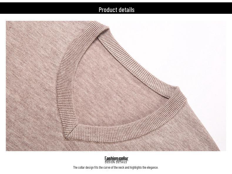 Men's 100% Pure Wool Thickened V-Neck Vest for Autumn/Winter