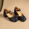 Nuove scarpe Mary Jane con tacco spesso e cavo, stile college, plateau, tacchi alti, versatili, in morbida pelle, punta rotonda, cinturino con fibbia a una parola, scarpe da donna