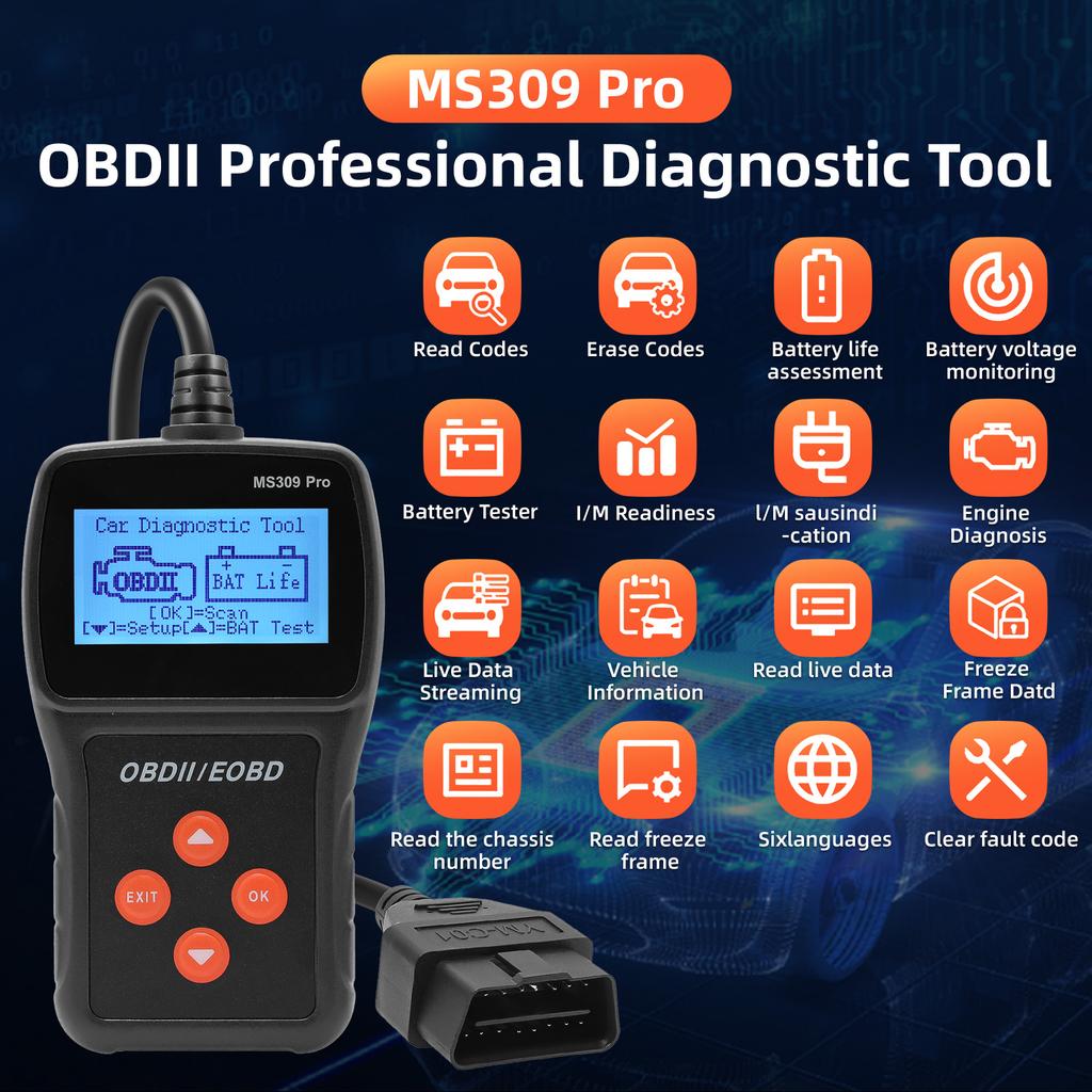 OBD2 Scanner Car Battery Testing Tool Battery Analyzer Auto Scan Diagnostic Tool Multilingual OBD2 Functions Scanner