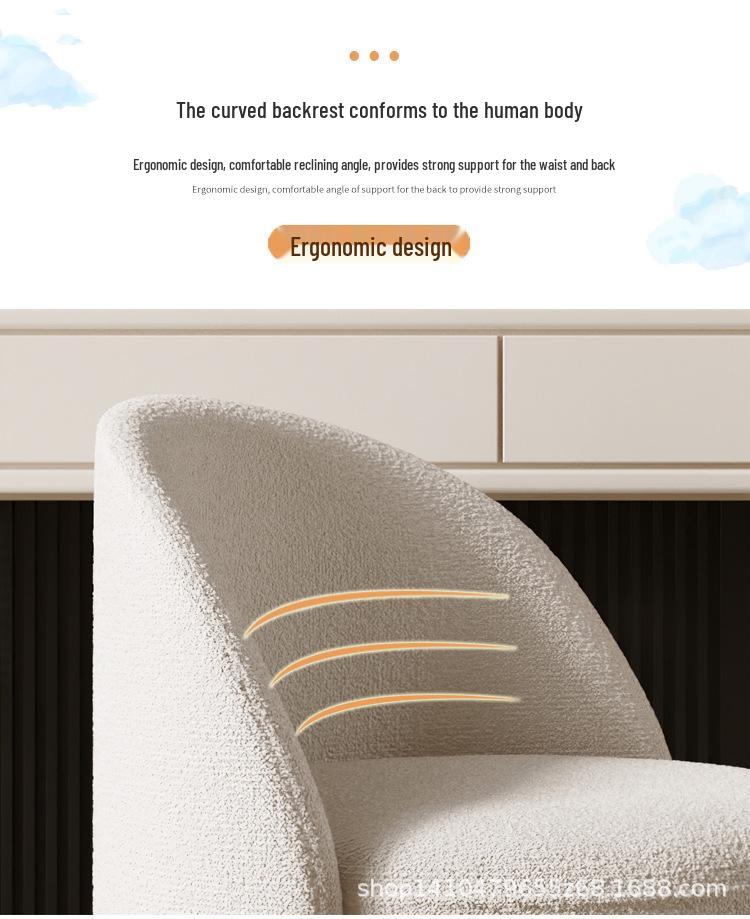 Modern Luxury Swivel Vanity Stool with Backrest: Solid Wood Makeup Chair