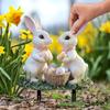 Easter Rabbit Garden Stake Acrylic Rabbit Sign Realistic Animal Figurine Suitable for Outdoor Decoration and Flower Beds