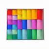 28 Pieces Rainbow Acrylic Blocks Clear Translucent Building Glossy Educational Toy