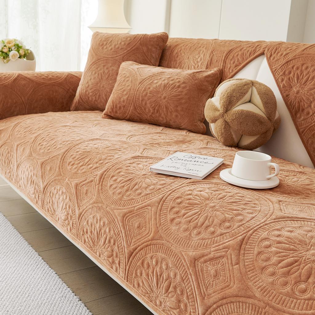 Sofakissen Herbst und Winter Verdicktes Plüsch Sitzkissen Schlichtheit Winter Neu Rutschfester Bezug Stoff