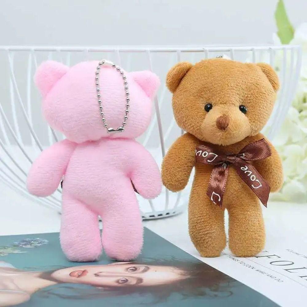 Plush Keyring Bear Toy Ornaments Stuffed Toy Bear Plush Toy Bear Plush Keychain Siamese Bear Doll
