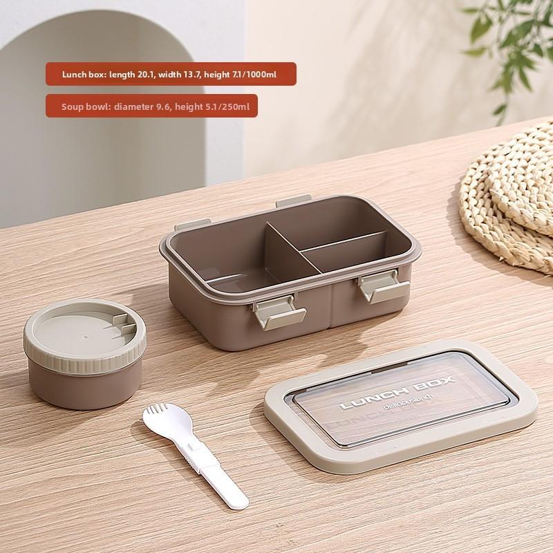 Portable Student Lunch Box With Microwave Safe Plastic For Office And School Use